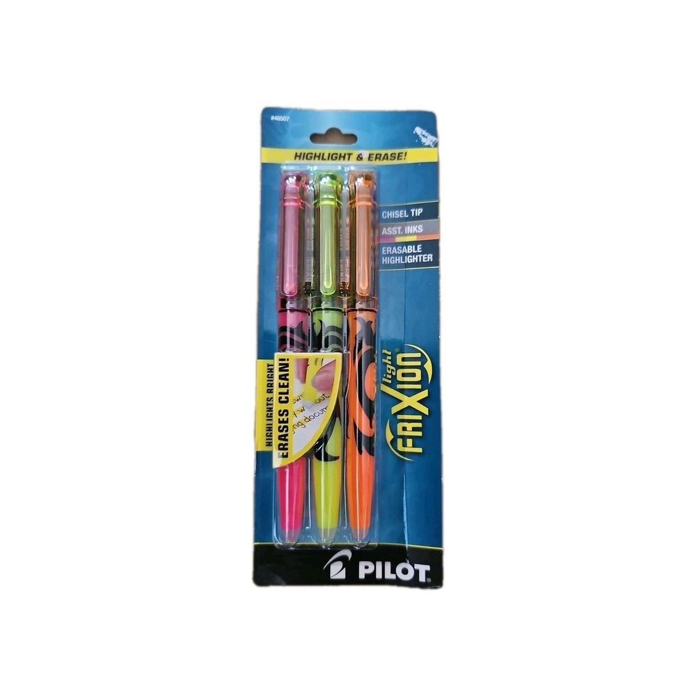 PILOT FriXion Light Neon Erasable Highlighters - Chisel Tip - 3 Pack